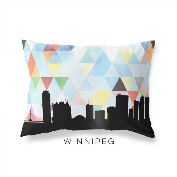 Winnipeg Manitoba geometric skyline - Pillow | Lumbar / LightSkyBlue - Geometric Skyline