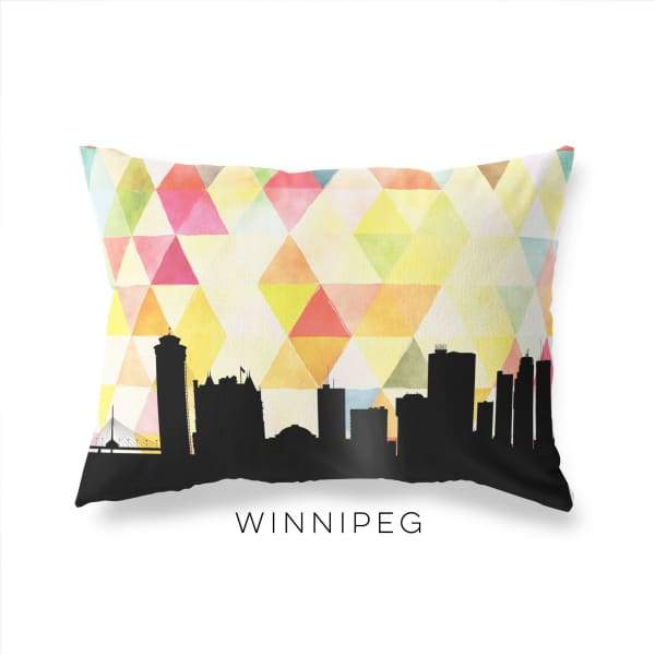 Winnipeg Manitoba geometric skyline - Pillow | Lumbar / Yellow - Geometric Skyline