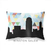 Winston Salem North Carolina geometric skyline - Pillow | Lumbar / LightSkyBlue - Geometric Skyline