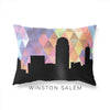 Winston Salem North Carolina geometric skyline - Pillow | Lumbar / RebeccaPurple - Geometric Skyline