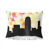 Winston Salem North Carolina geometric skyline - Pillow | Lumbar / Yellow - Geometric Skyline