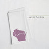 Wisconsin ’home’ state silhouette - Tea Towel / Purple - Home Silhouette