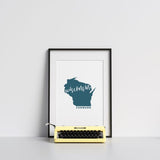 Wisconsin State Song | Forward - 5x7 Unframed Print / Teal - State Song