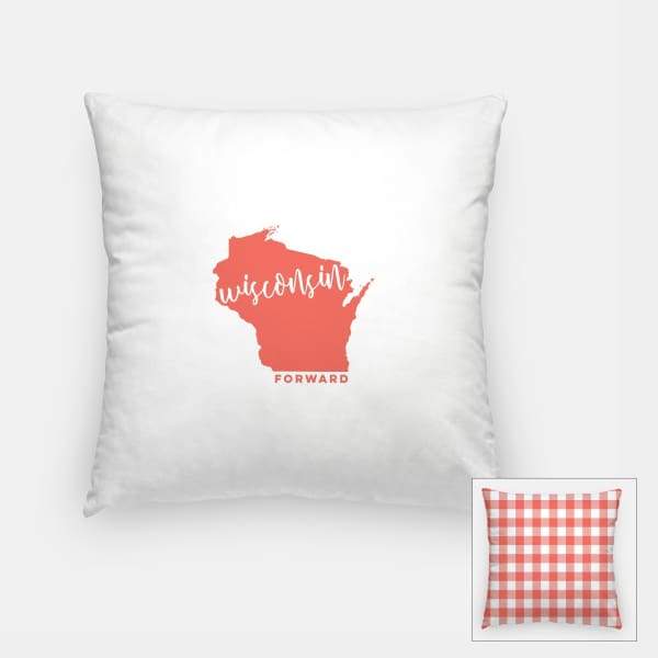 Wisconsin State Song | Forward - Pillow | Square / Salmon - State Song