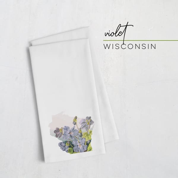 Wisconsin Violet | State Flower Series - Tea Towel - State Flower