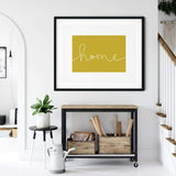 Wyoming ’home’ state silhouette - 5x7 Unframed Print / GoldenRod - Home Silhouette