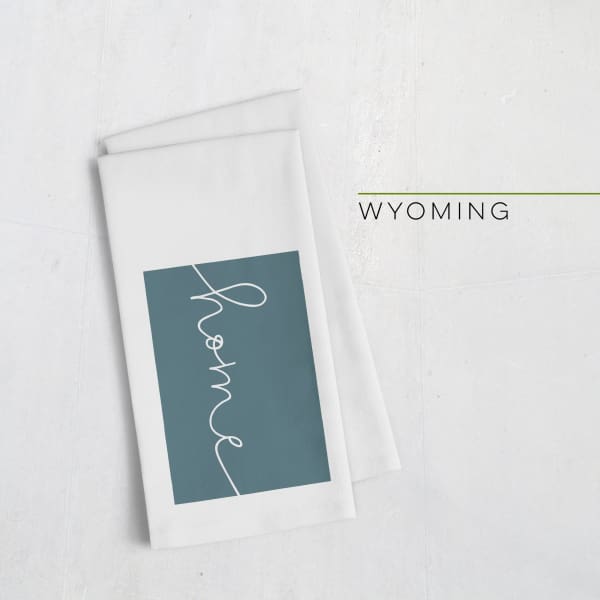 Wyoming ’home’ state silhouette - Tea Towel / DarkSlateGray - Home Silhouette