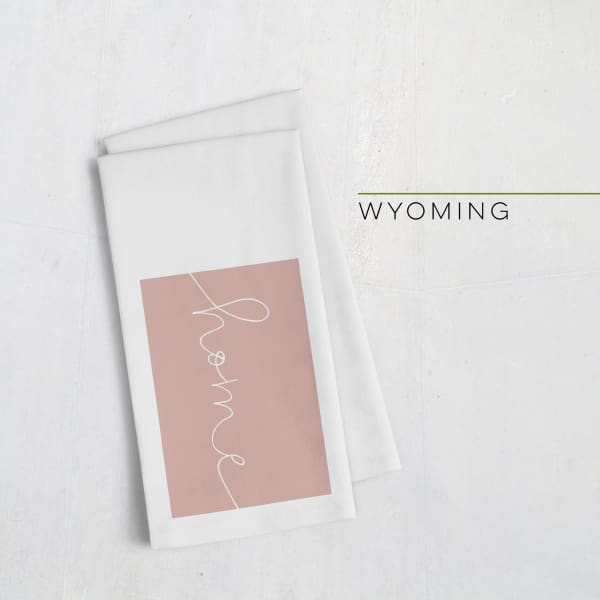 Wyoming ’home’ state silhouette - Tea Towel / RosyBrown - Home Silhouette