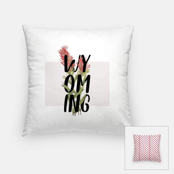 Wyoming state flower | Indian Paintbrush - Pillow | Square - State Flower