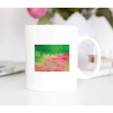 Wyoming state watercolor - Mug | 11 oz / Pink + Green - State Watercolor