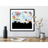 Yaounde Cameroon geometric skyline - 5x7 Unframed Print / LightSkyBlue - Geometric Skyline