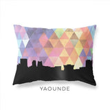 Yaounde Cameroon geometric skyline - Pillow | Lumbar / RebeccaPurple - Geometric Skyline