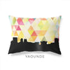Yaounde Cameroon geometric skyline - Pillow | Lumbar / Yellow - Geometric Skyline