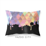 Yazoo City Mississippi geometric skyline - Pillow | Lumbar / RebeccaPurple - Geometric Skyline