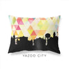 Yazoo City Mississippi geometric skyline - Pillow | Lumbar / Yellow - Geometric Skyline
