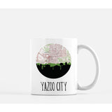 Yazoo City Mississippi city skyline with vintage Yazoo City map - Mug | 11 oz - City Map Skyline