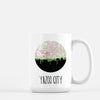 Yazoo City Mississippi city skyline with vintage Yazoo City map - Mug | 15 oz - City Map Skyline