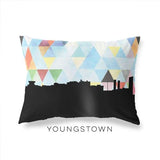 Youngstown Ohio geometric skyline - Pillow | Lumbar / LightSkyBlue - Geometric Skyline