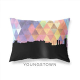 Youngstown Ohio geometric skyline - Pillow | Lumbar / RebeccaPurple - Geometric Skyline
